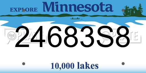 24683S8 Minnesota License Plate