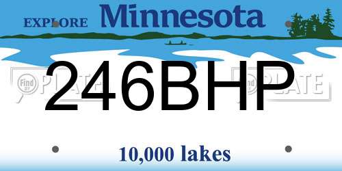 246BHP Minnesota License Plate