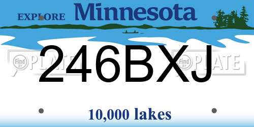 246BXJ Minnesota License Plate