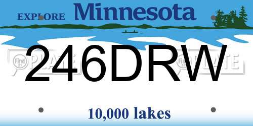 246DRW Minnesota License Plate