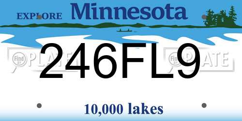 246FL9 Minnesota License Plate