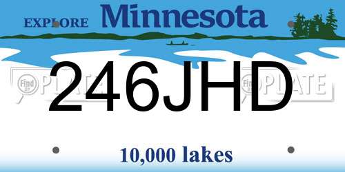 246JHD Minnesota License Plate