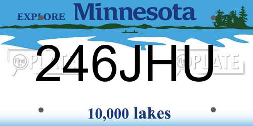 246JHU Minnesota License Plate