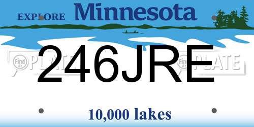 246JRE Minnesota License Plate