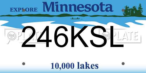 246KSL Minnesota License Plate