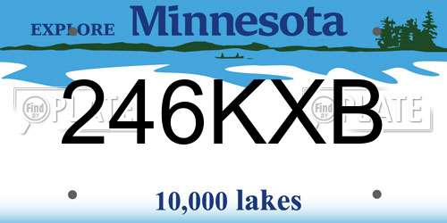 246KXB Minnesota License Plate