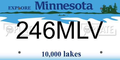 246MLV Minnesota License Plate