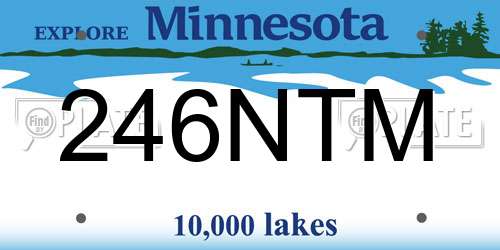246NTM Minnesota License Plate