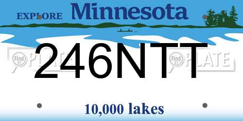 246NTT Minnesota License Plate