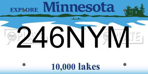 246NYM Minnesota License Plate