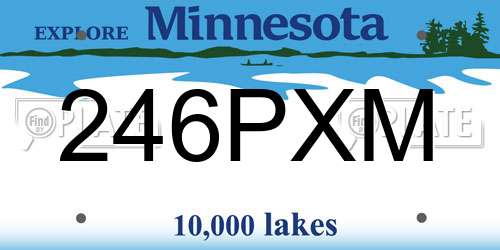 246PXM Minnesota License Plate