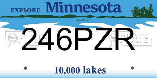 246PZR Minnesota License Plate