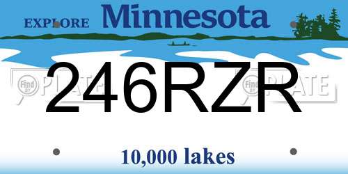 246RZR Minnesota License Plate