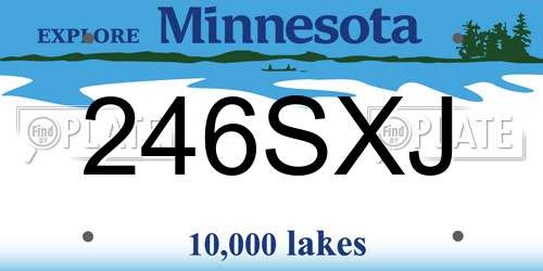 246SXJ Minnesota License Plate