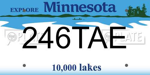 246TAE Minnesota License Plate