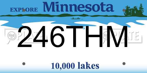 246THM Minnesota License Plate