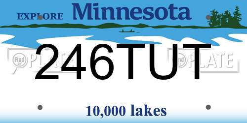 246TUT Minnesota License Plate