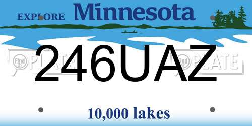 246UAZ Minnesota License Plate