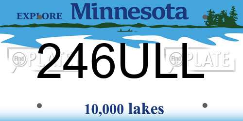 246ULL Minnesota License Plate