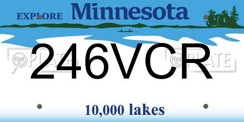 246VCR Minnesota License Plate