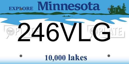246VLG Minnesota License Plate