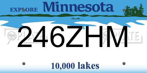 246ZHM Minnesota License Plate