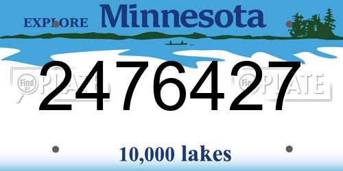 2476427 Minnesota License Plate