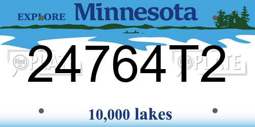 24764T2 Minnesota License Plate