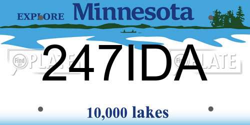 247IDA Minnesota License Plate