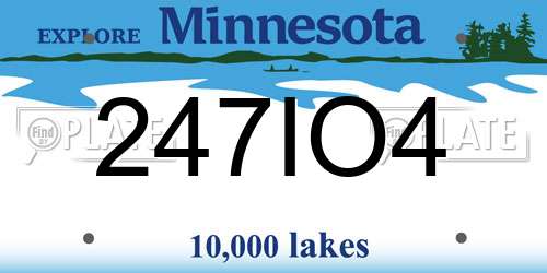 247IO4 Minnesota License Plate