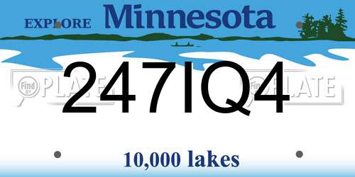 247IQ4 Minnesota License Plate