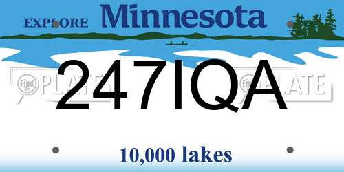 247IQA Minnesota License Plate