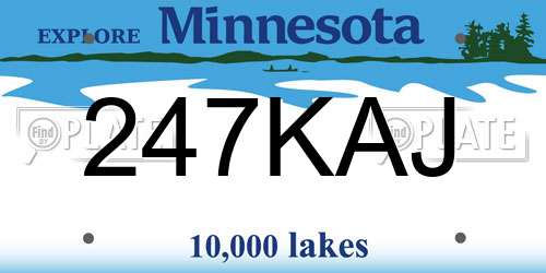 247KAJ Minnesota License Plate