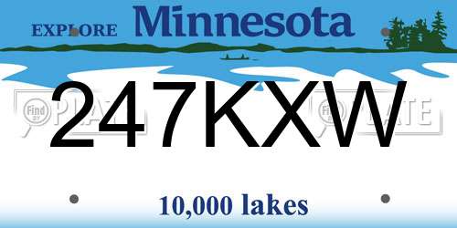 247KXW Minnesota License Plate