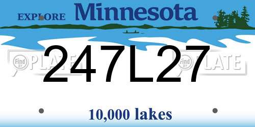 247L27 Minnesota License Plate