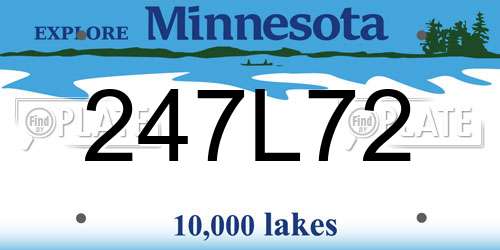 247L72 Minnesota License Plate