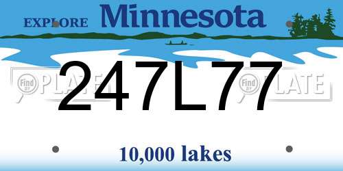247L77 Minnesota License Plate
