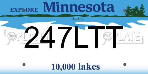 247LTT Minnesota License Plate
