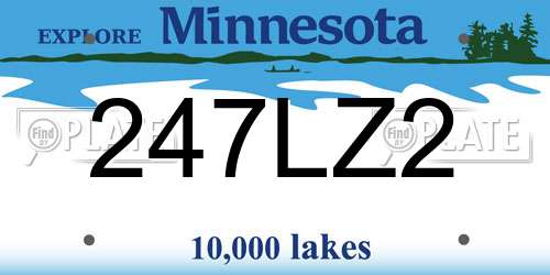 247LZ2 Minnesota License Plate