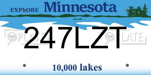 247LZT Minnesota License Plate