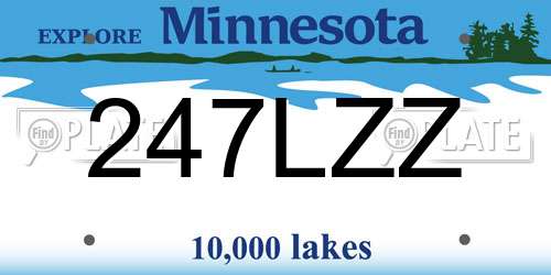 247LZZ Minnesota License Plate
