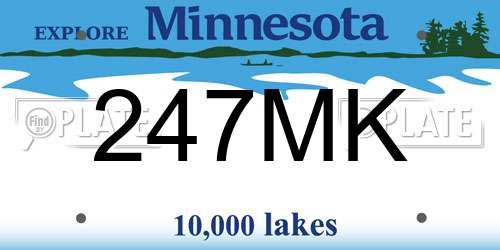247MK Minnesota License Plate