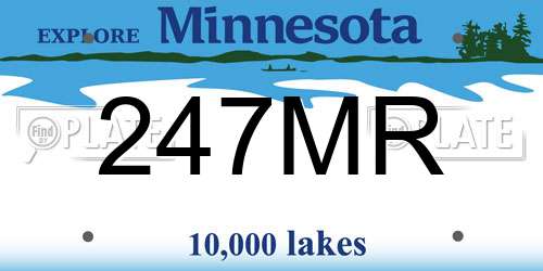 247MR Minnesota License Plate