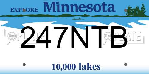 247NTB Minnesota License Plate