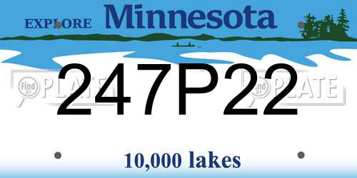 247P22 Minnesota License Plate