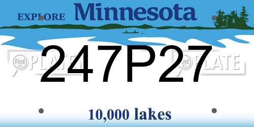 247P27 Minnesota License Plate