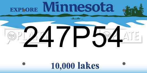 247P54 Minnesota License Plate