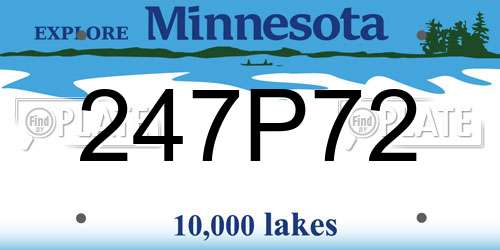 247P72 Minnesota License Plate