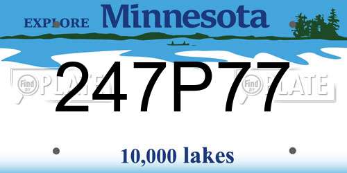 247P77 Minnesota License Plate