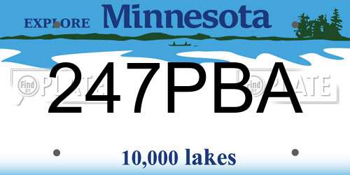 247PBA Minnesota License Plate